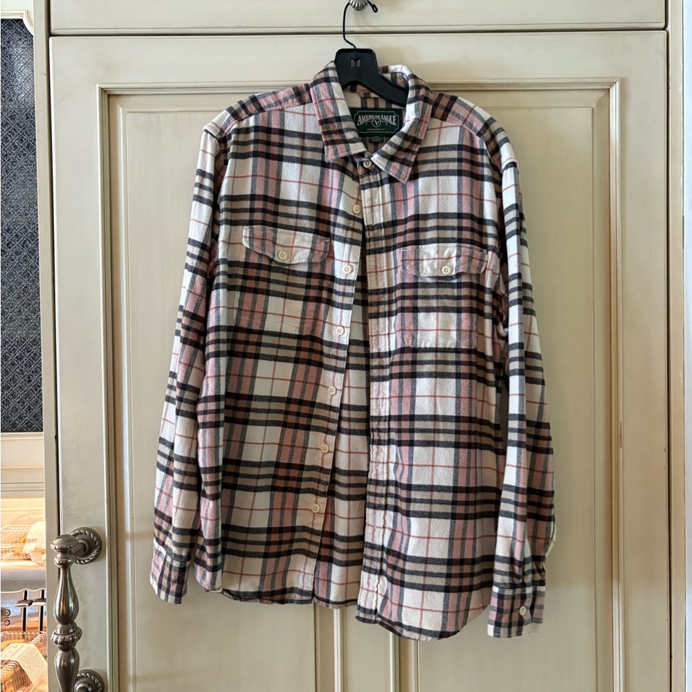 American Eagle Outfitters Women's Checkered Jacket - Black and Pink